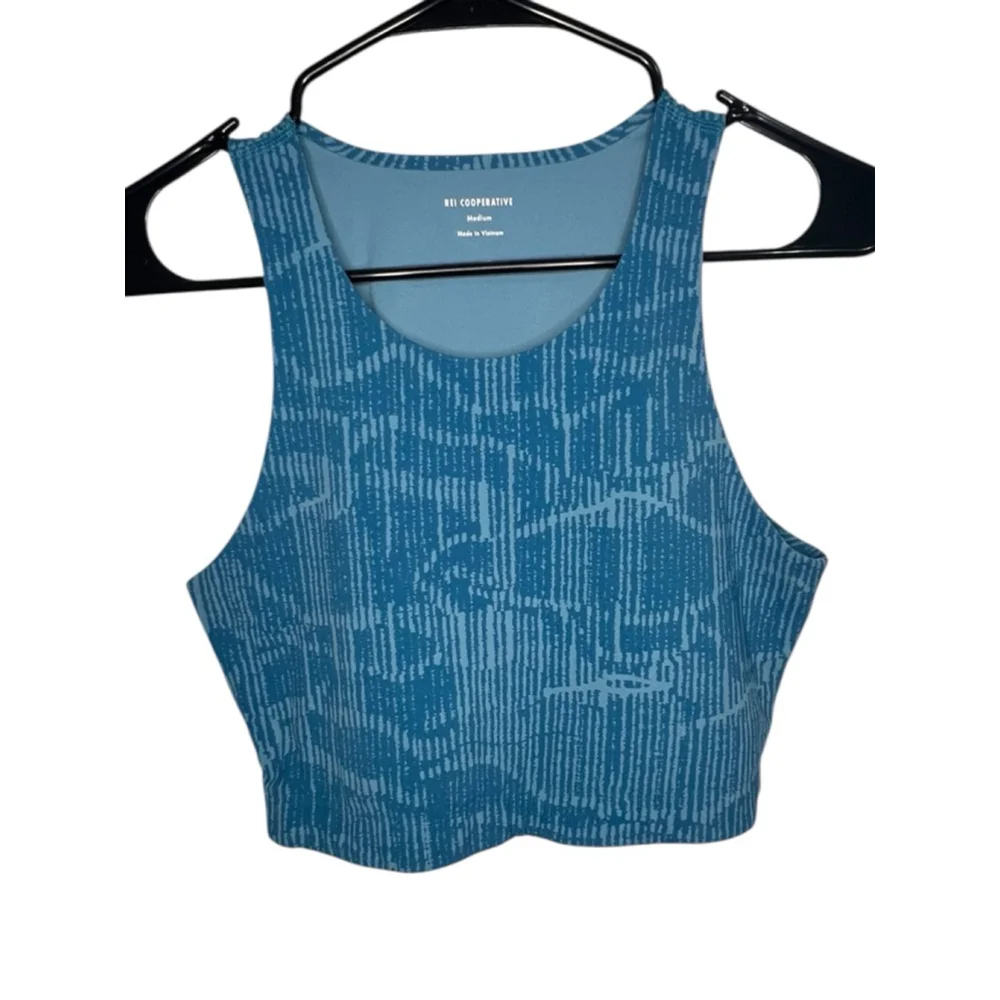 REI Cooperative Blue Cropped Athletic Workout Yoga Tank Top